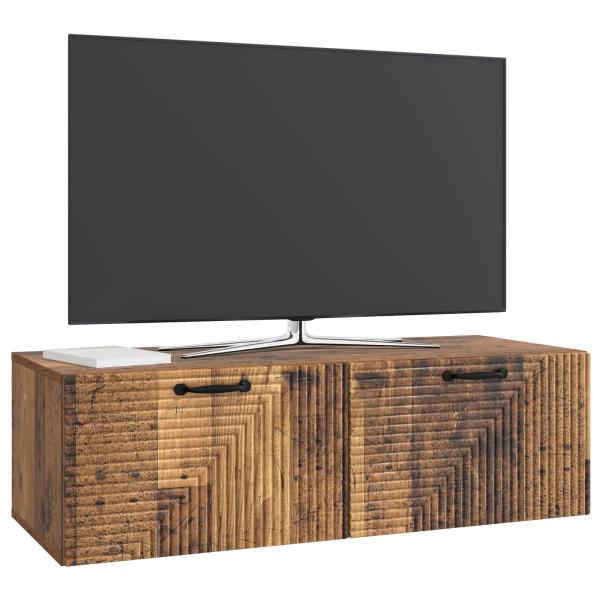 Wandmontierter TV-Schrank Altholz 98 x 41 x 30 cm Holzwerkstoff