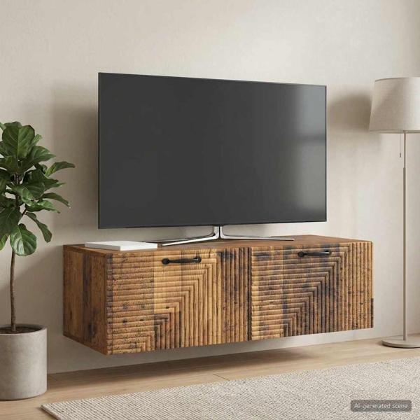 Wandmontierter TV-Schrank Altholz 98 x 41 x 30 cm Holzwerkstoff