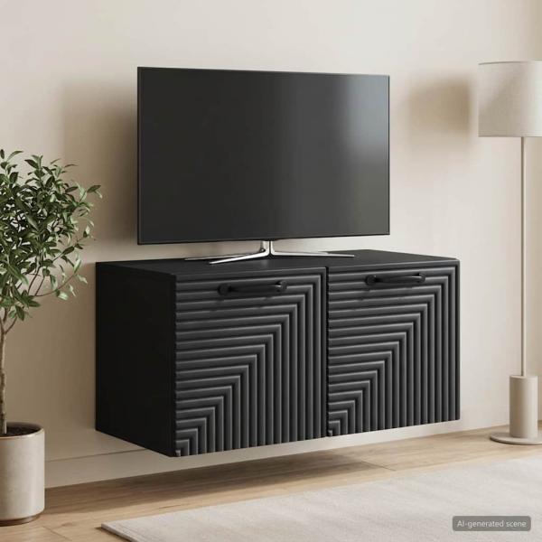 Wandmontierter TV-Schrank Schwarz 59,5 x 31 x 30 cm