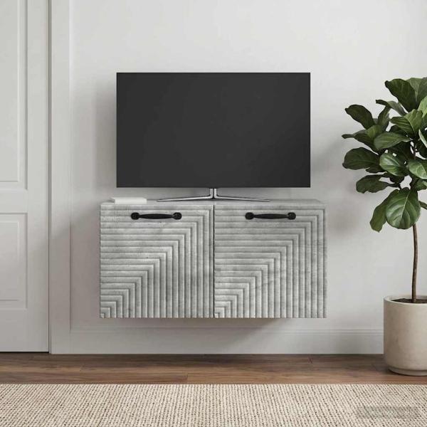 ARDEBO.de - Wandmontierter TV-Schrank Betongrau 59,5 x 31 x 30 cm