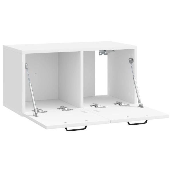 Wandmontierter TV-Schrank Hochglanz Weiß 59,5 x 31 x 30 cm
