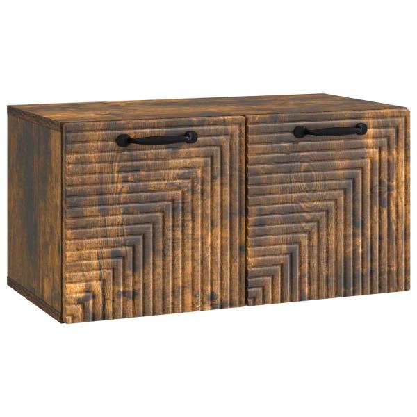 Wandmontierter TV-Schrank Geräucherte Eiche 59,5 x 31 x 30 cm