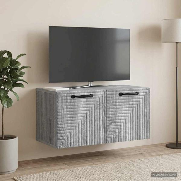 ARDEBO.de - Wandmontierter TV-Schrank Graues Sonoma 59,5 x 31 x 30 cm