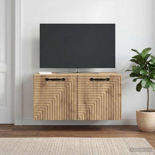 ARDEBO.de - Wandmontierter TV-Schrank 59,5 x 31 x 30 cm Artisan-Eiche