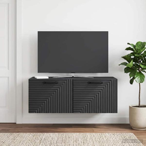 ARDEBO.de - Wandmontierter TV-Schrank Schwarz 78,5 x 31 x 30 cm