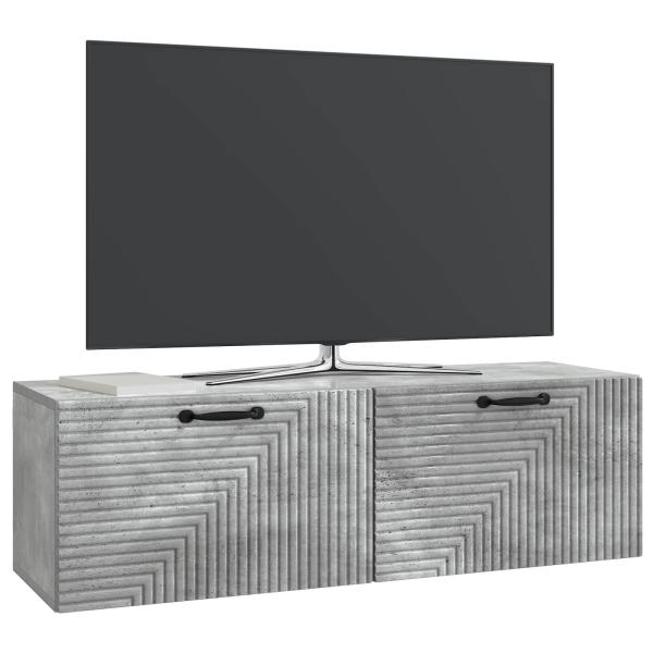 Wandmontierter TV-Schrank Betongrau 98 x 31 x 30 cm