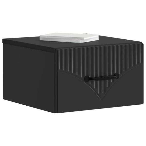 Wandmontierter Nachttisch Schwarz 34,5 x 33 x 20 cm