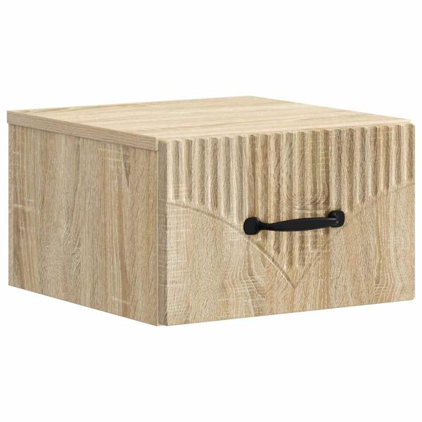 Wandmontierter Nachttisch 2 stk. Sonoma-Eiche 34,5 x 33 x 20 cm
