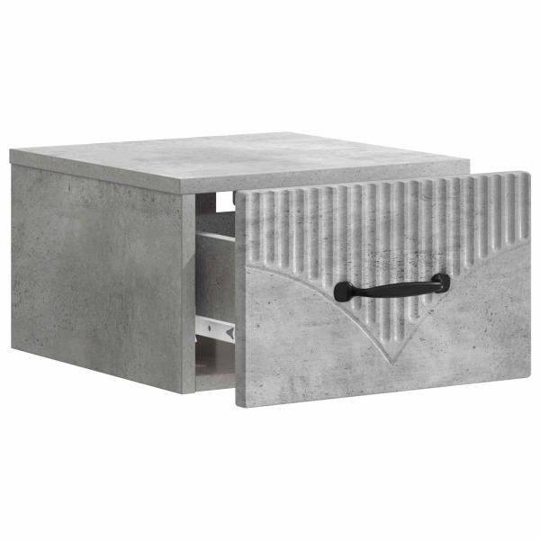 Wandmontierter Nachttisch Betongrau 34,5 x 33 x 20 cm