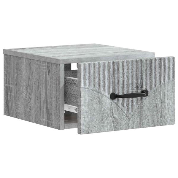 Wandmontierter Nachttisch Graues Sonoma 34,5 x 33 x 20 cm