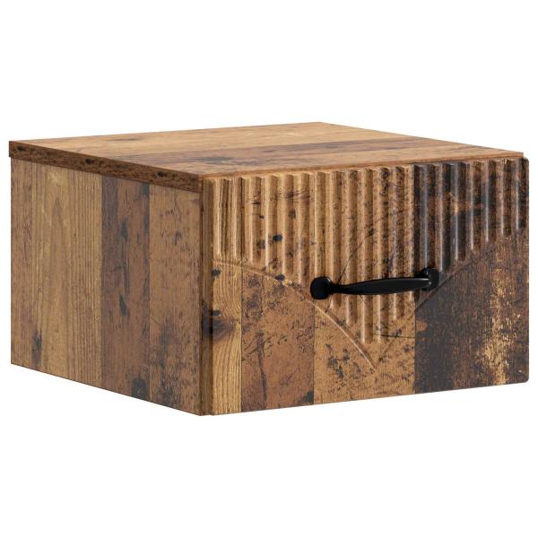 Wandmontierter Nachttisch 2 stk. Altholz 34,5 x 33 x 20 cm