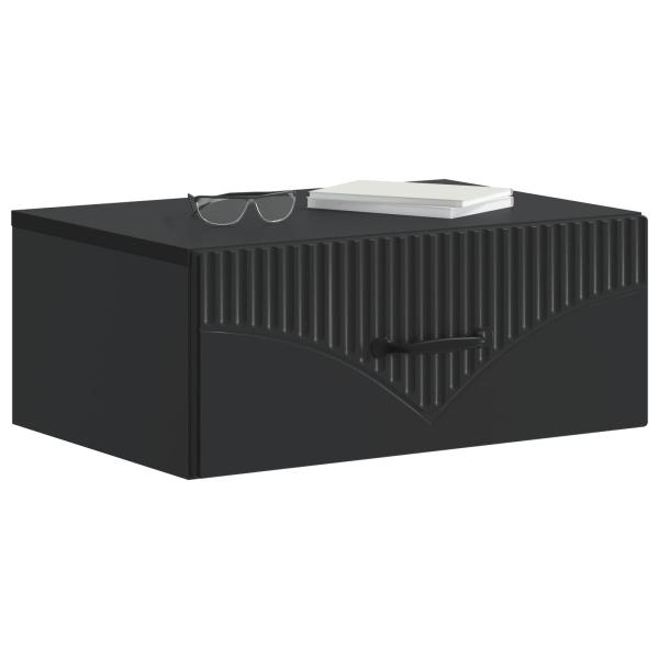 Wandmontierter Nachttisch Schwarz 49 x 34,5 x 20 cm