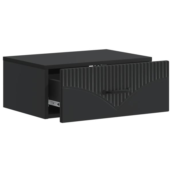 Wandmontierter Nachttisch Schwarz 49 x 34,5 x 20 cm