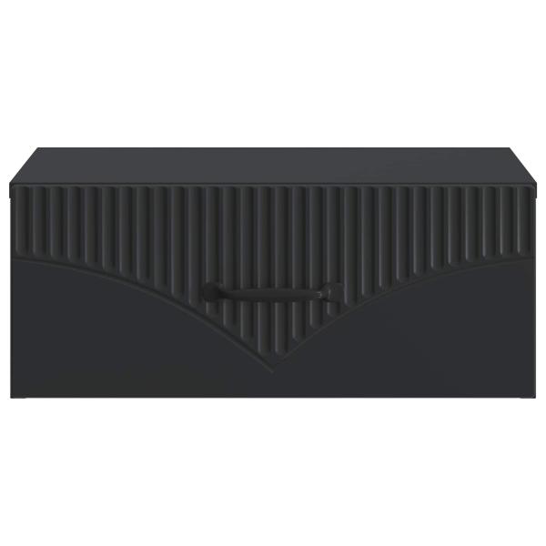 Wandmontierter Nachttisch Schwarz 49 x 34,5 x 20 cm
