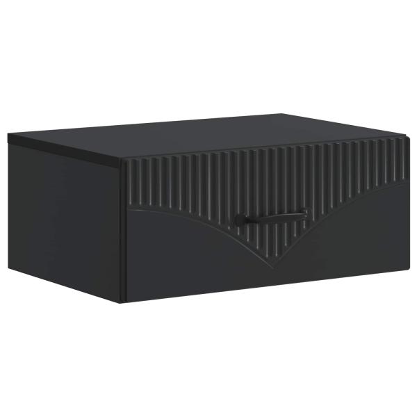 Wandmontierter Nachttisch 2 stk. Schwarz 49 x 34,5 x 20 cm