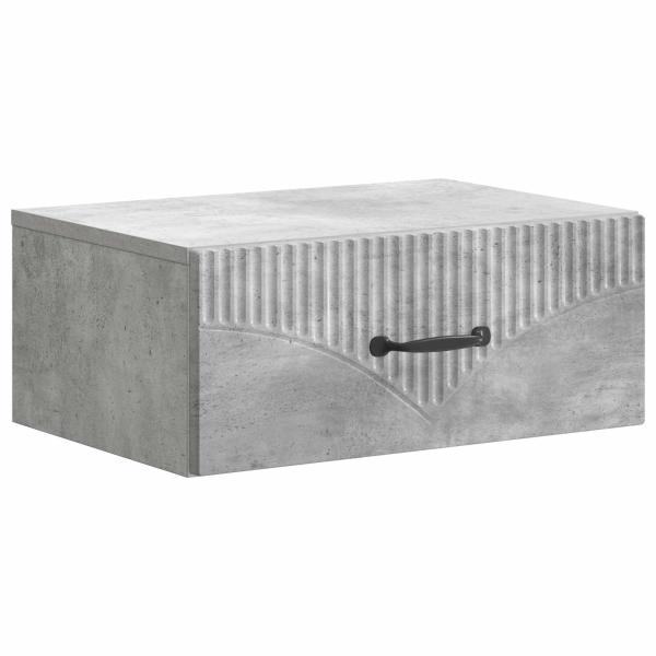 Wandmontierter Nachttisch Betongrau 49 x 34,5 x 20 cm