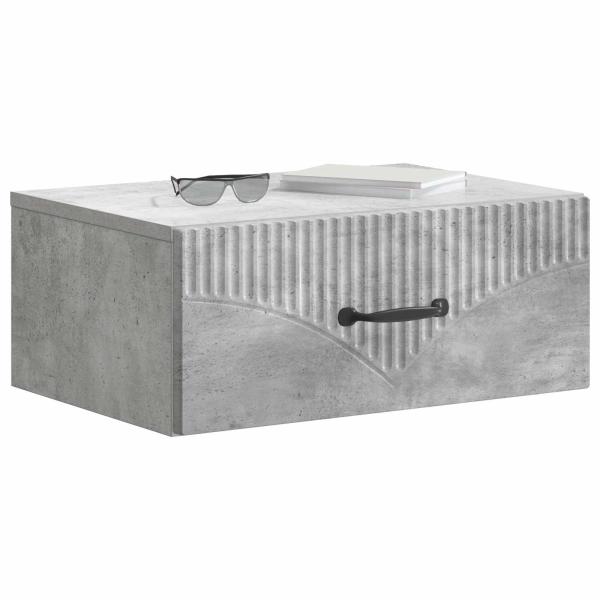 Wandmontierter Nachttisch Betongrau 49 x 34,5 x 20 cm