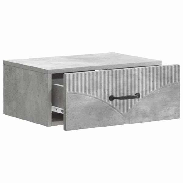 Wandmontierter Nachttisch Betongrau 49 x 34,5 x 20 cm