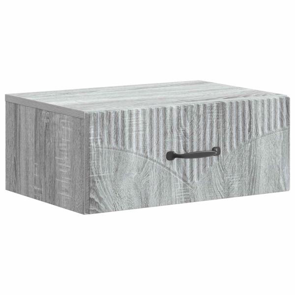 Wandmontierter Nachttisch Graues Sonoma 49 x 34,5 x 20 cm