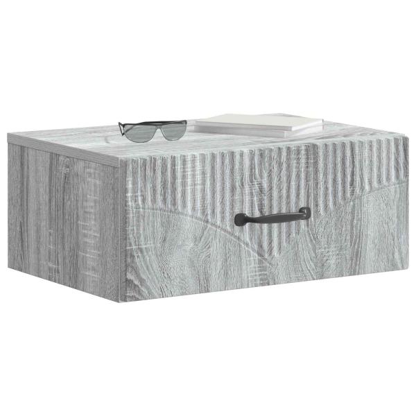 Wandmontierter Nachttisch Graues Sonoma 49 x 34,5 x 20 cm