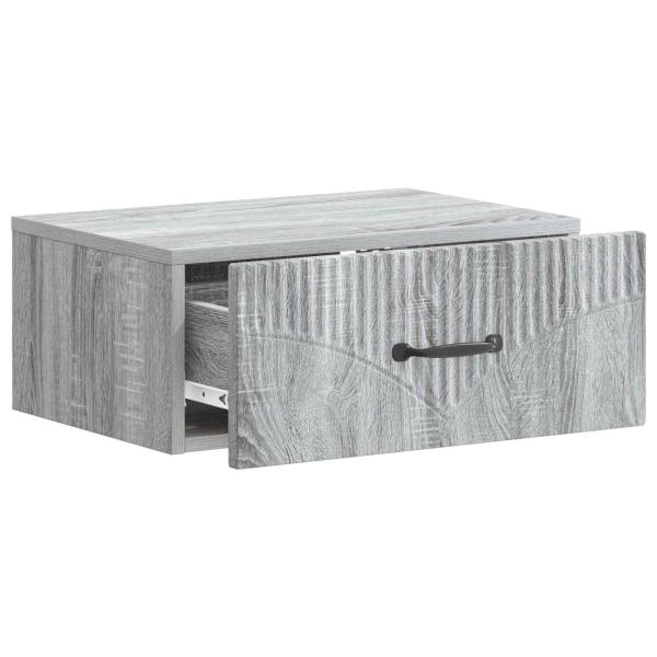 Wandmontierter Nachttisch Graues Sonoma 49 x 34,5 x 20 cm