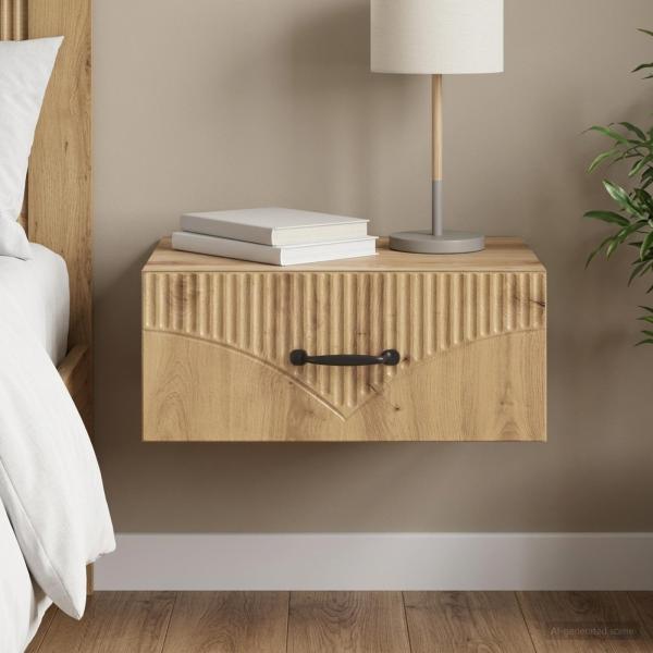 ARDEBO.de - Wandmontierter Nachttisch Artisan-Eiche 49 x 34,5 x 20 cm