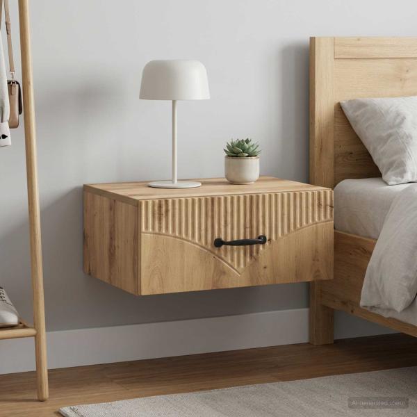 ARDEBO.de - Wandmontierter Nachttisch 2 stk. Artisan-Eiche