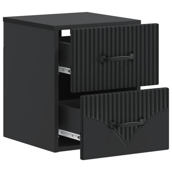 Wandmontierter Nachttisch Schwarz 34,5 x 33 x 40 cm