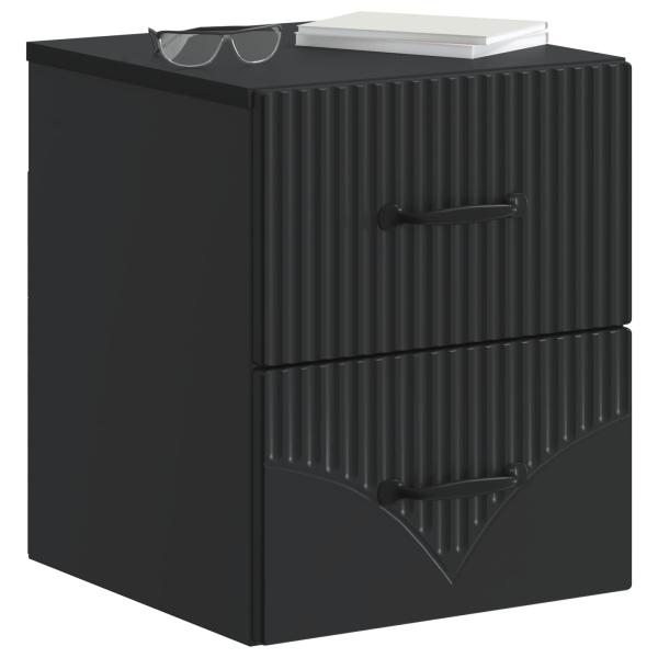 Wandmontierter Nachttisch 2 stk. Schwarz 34,5 x 33 x 40 cm