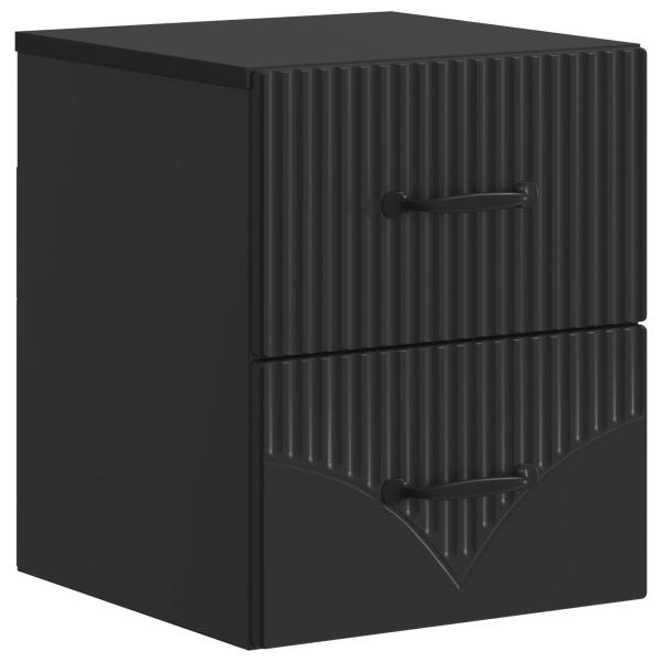 Wandmontierter Nachttisch 2 stk. Schwarz 34,5 x 33 x 40 cm