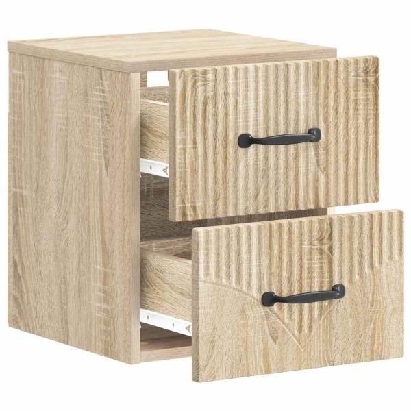 Wandmontierter Nachttisch Sonoma-Eiche 34,5 x 33 x 40 cm