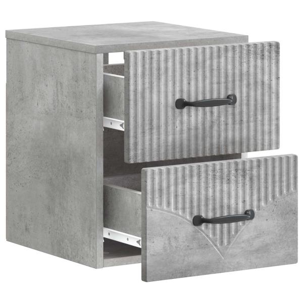 Wandmontierter Nachttisch Betongrau 34,5 x 33 x 40 cm