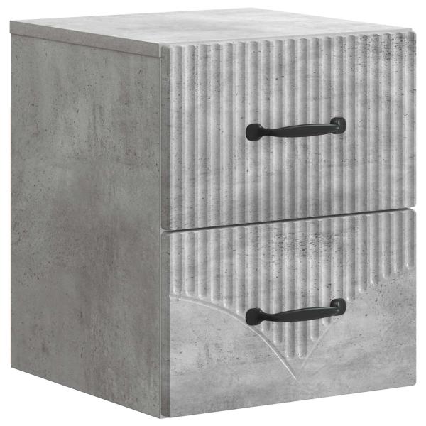 Wandmontierter Nachttisch 2 stk. Betongrau 34,5 x 33 x 40 cm