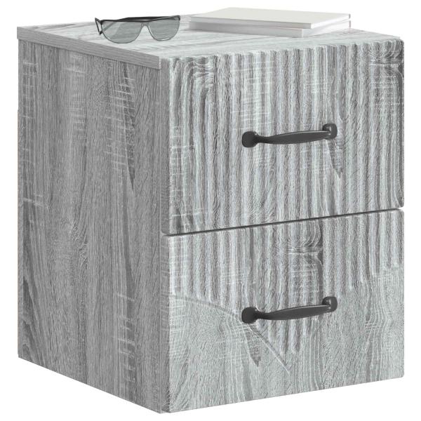 Wandmontierter Nachttisch Graues Sonoma 34,5 x 33 x 40 cm
