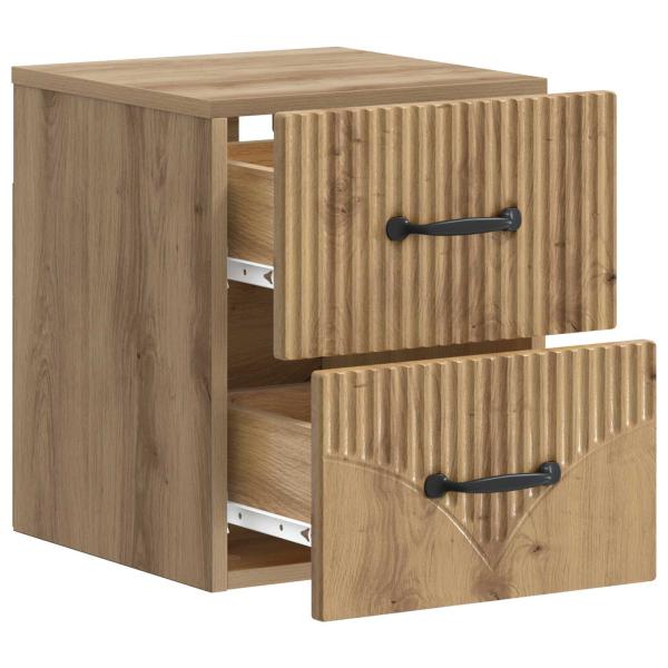 Wandmontierter Nachttisch Artisan-Eiche 34,5 x 33 x 40 cm