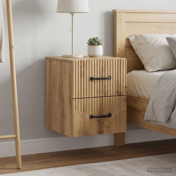 ARDEBO.de - Wandmontierter Nachttisch 2 stk. Artisan-Eiche