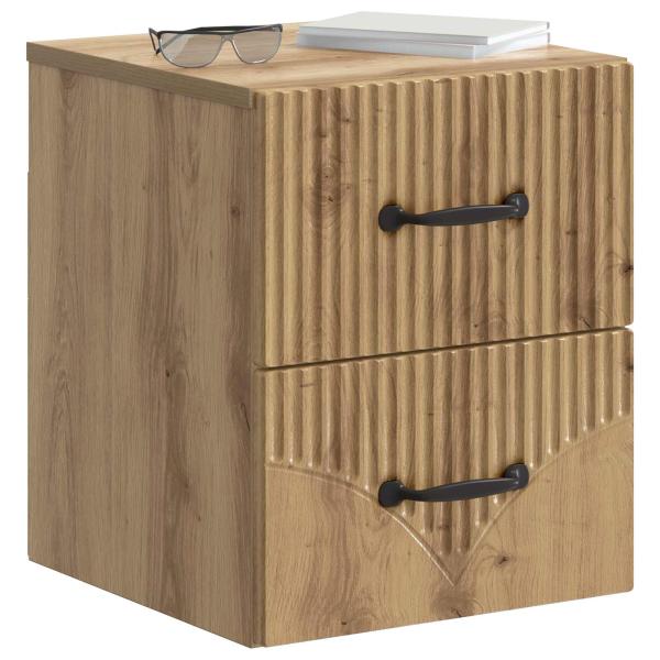 Wandmontierter Nachttisch 2 stk. Artisan-Eiche
