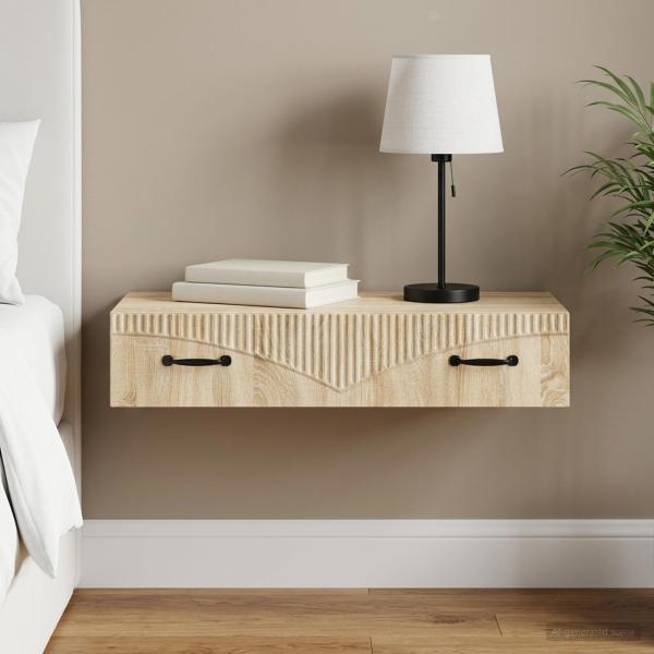 ARDEBO.de - Wandmontierter Beistelltisch 87,5 x 34,5 x 17 cm Holzwerkstoff