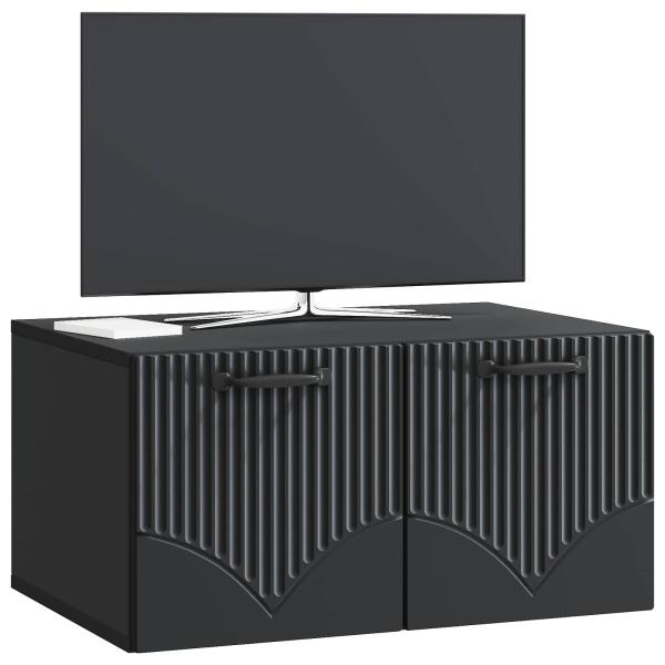 Wandmontierter TV-Schrank Schwarz 59,5 x 41 x 30 cm