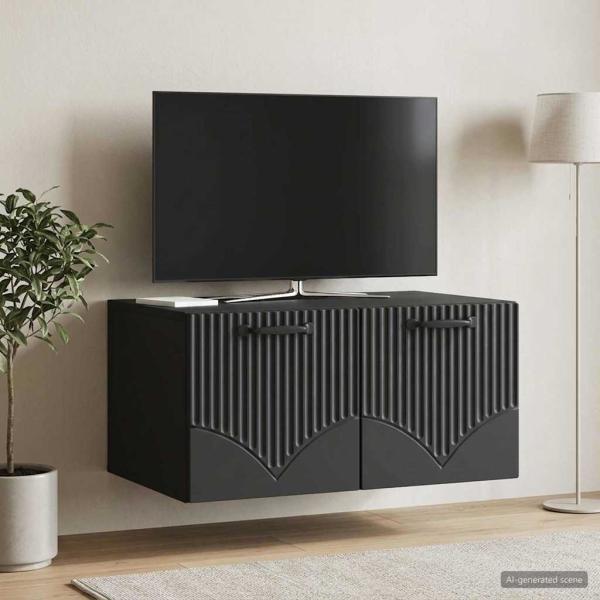 Wandmontierter TV-Schrank Schwarz 59,5 x 41 x 30 cm