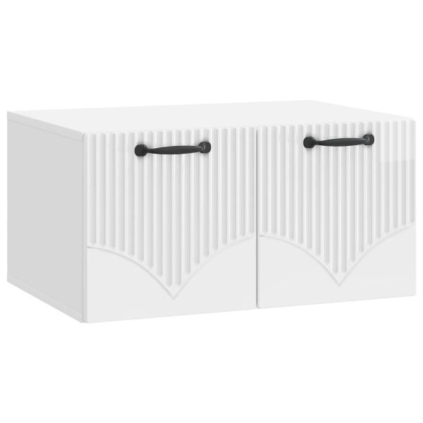 Wandmontierter TV-Schrank Hochglanz Weiß 59,5 x 41 x 30 cm