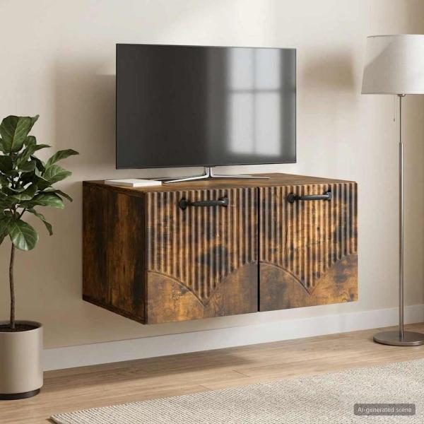 ARDEBO.de - Wandmontierter TV-Schrank Geräucherte Eiche 59,5 x 41 x 30 cm