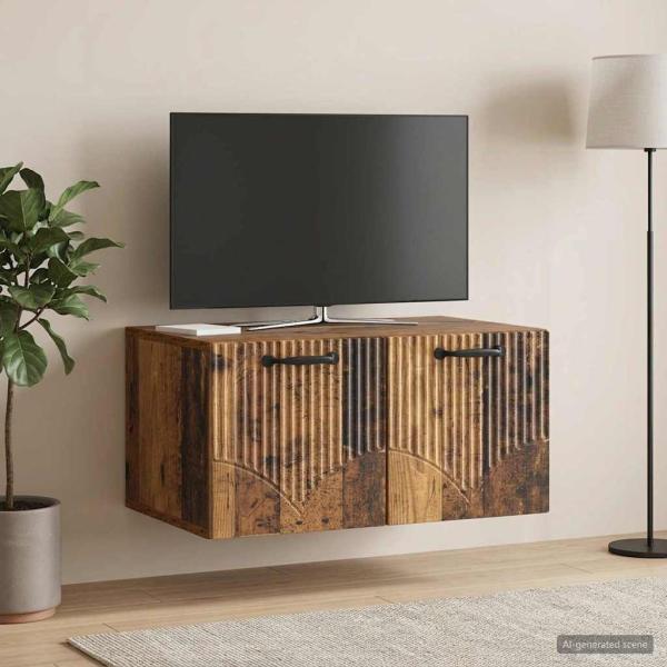 ARDEBO.de - Wandmontierter TV-Schrank Altholz 59,5 x 41 x 30 cm