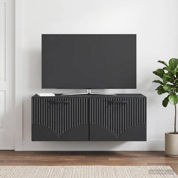 ARDEBO.de - Wandmontierter TV-Schrank Schwarz 78,5 x 41 x 30 cm