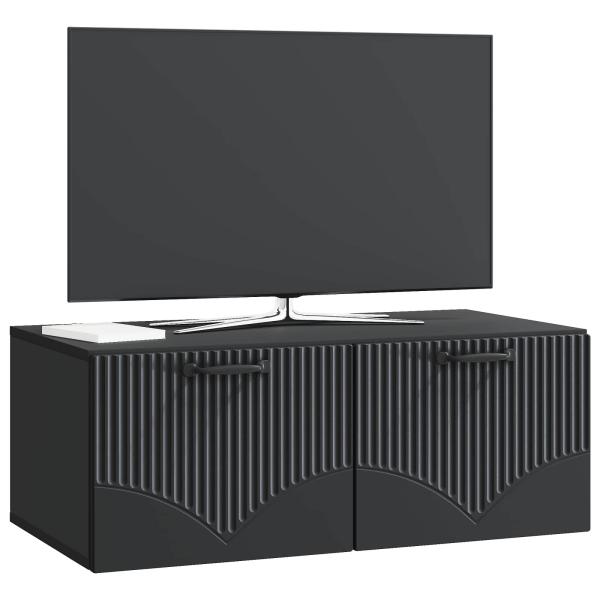 Wandmontierter TV-Schrank Schwarz 78,5 x 41 x 30 cm