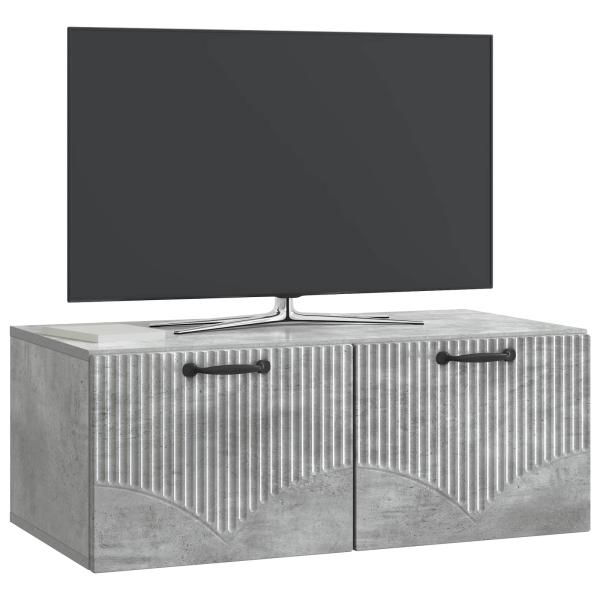 Wandmontierter TV-Schrank Betongrau 78,5 x 41 x 30 cm