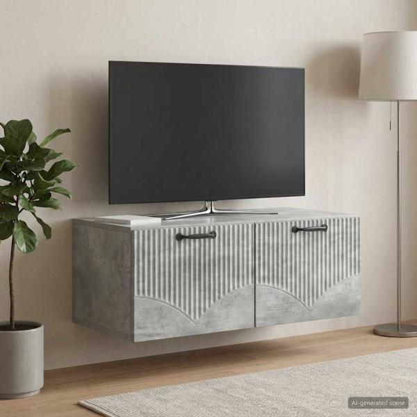 Wandmontierter TV-Schrank Betongrau 78,5 x 41 x 30 cm