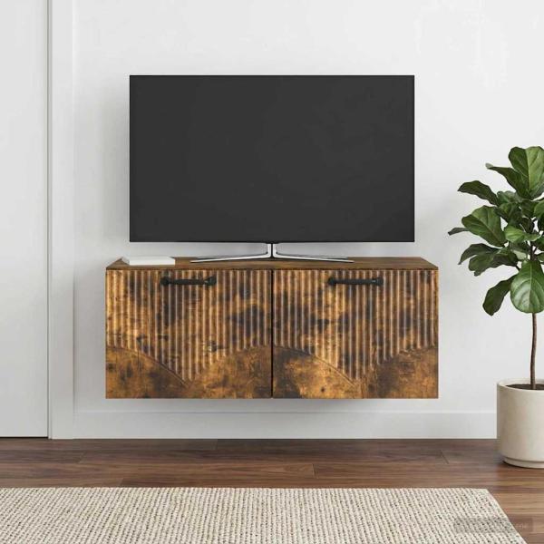 Wandmontierter TV-Schrank Geräucherte Eiche 78,5 x 41 x 30 cm
