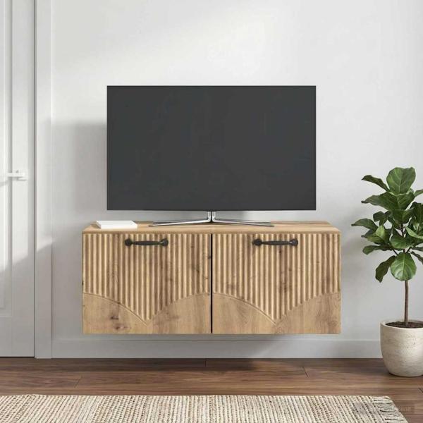 ARDEBO.de - Wandmontierter TV-Schrank 78,5 x 41 x 30 cm Artisan-Eiche