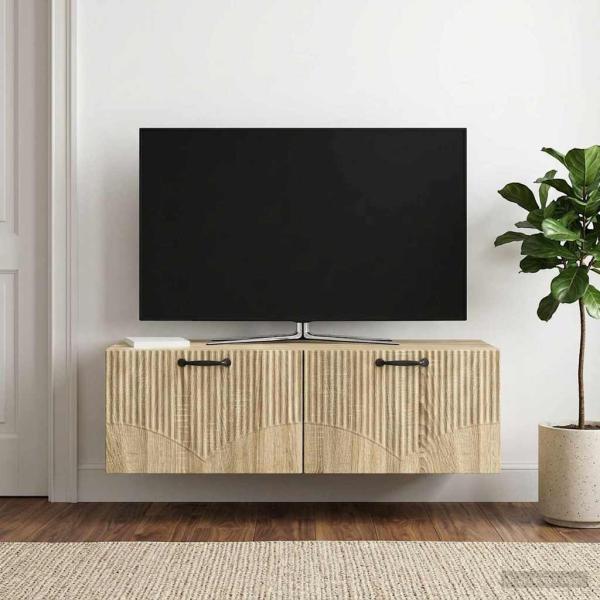 ARDEBO.de - Wandmontierter TV-Schrank Sonoma-Eiche 98 x 41 x 30 cm